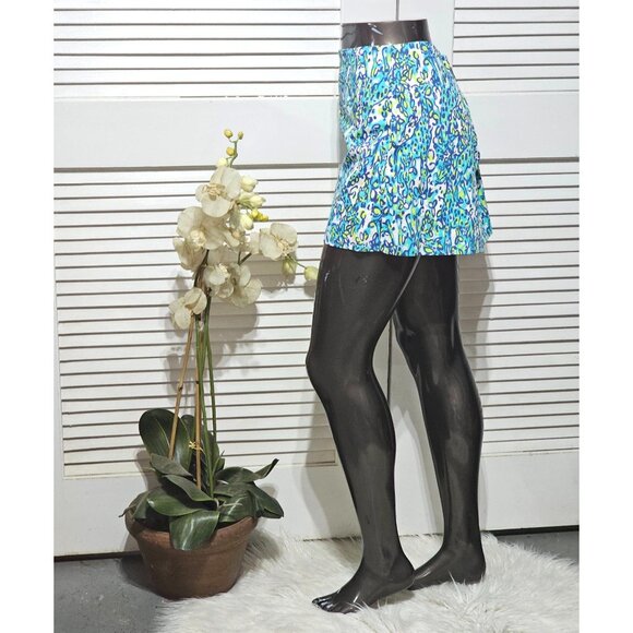 Lilly Pulitzer Womens Ella Sea Blue Its A Stretch Animal Print  Skirt Sz 12 2887 - Picture 5 of 16